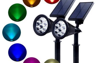 Mult color spot solar garden spotlight lights (1)