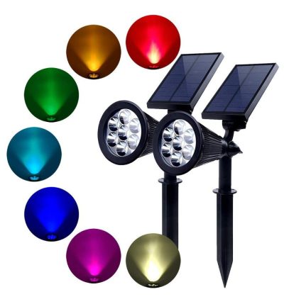 Mult color spot solar garden spotlight lights (1)