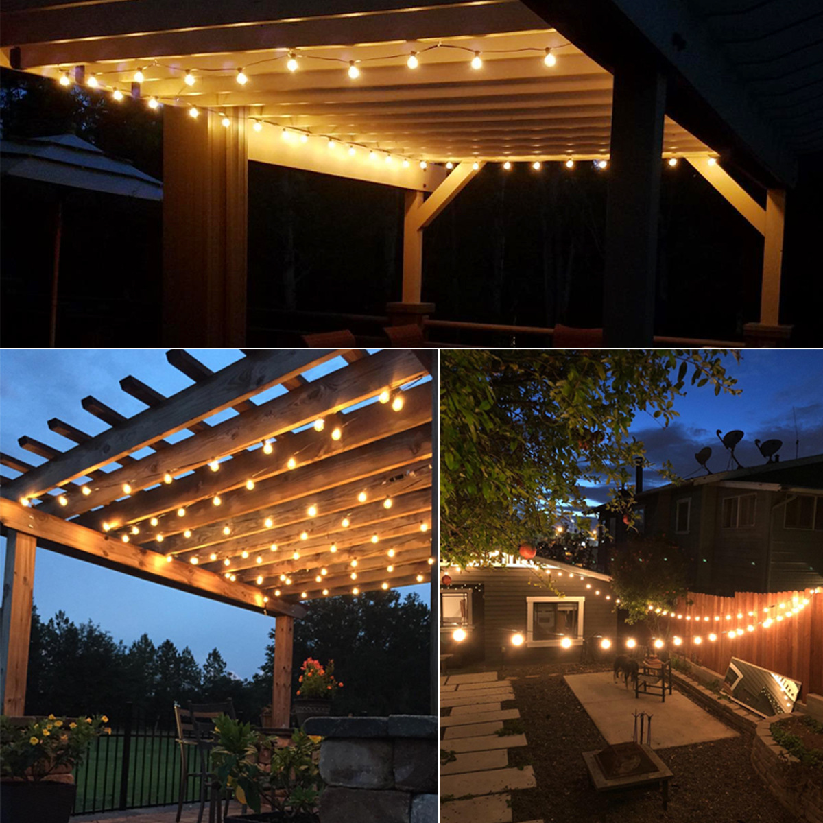 Outdoor weatherproof solar holiday lights