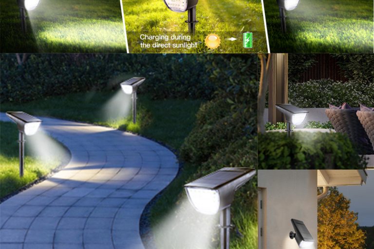 Solar powered wall garden spot lights (6)